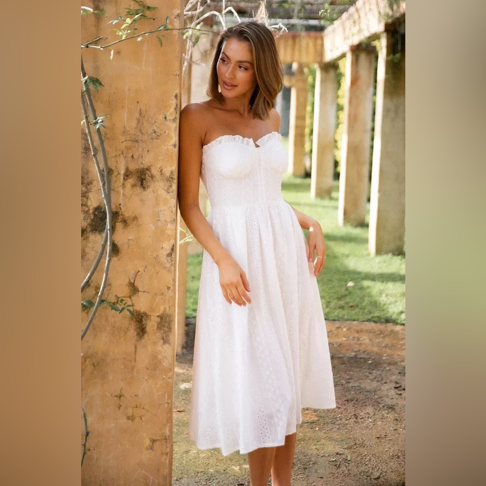 White Lille Midi Dress